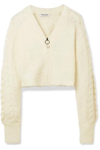 Opening Ceremony + Cropped Cable-Knit Wool-Blend Cardigan