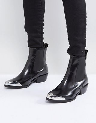 ASOS + Amberley Leather Western Chelsea Boots