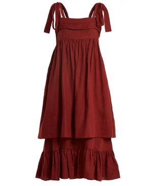 Three Graces London + Marianne Sleeveless Linen Midi Dress