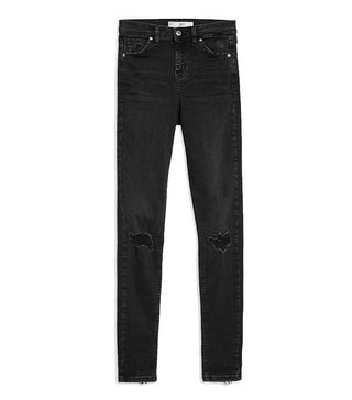 Topshop + Moto Washed Black Ripped Jamie Jeans