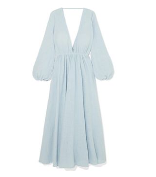 Kalita + Aphrodite Gathered Cotton-Gauze Maxi Dress