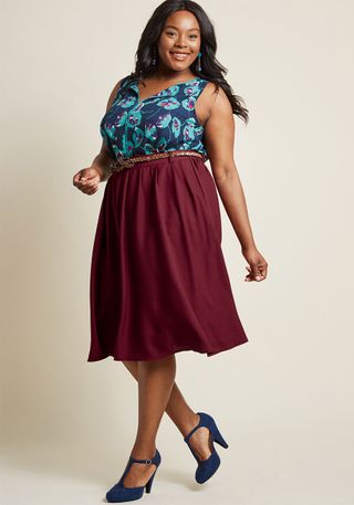 ModCloth + Breathtaking Tiger Lilies Midi Skirt