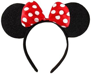 DangerousFX + Black Red Bow & White Polka Dot Minnie Mouse Ears