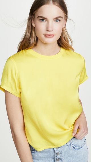 Nation LTD + Marie Sateen Boxy Cropped Tee