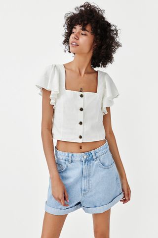 Zara + Ruffled Top