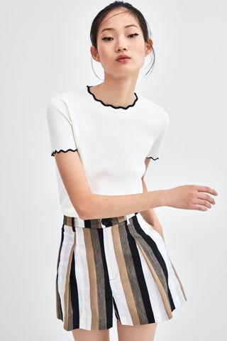 Zara + Striped Shorts