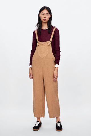 Zara + Textured Weave Rustic Jumpsuit