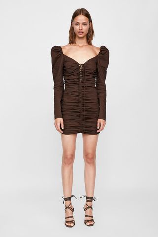 Zara + Short Dress With Ruching