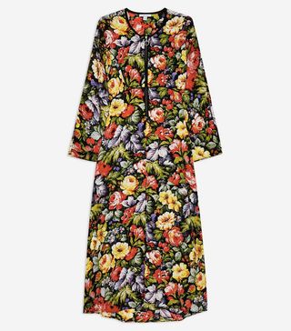 Topshop + Floral Zip Through Midi Dress