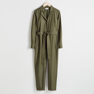 & Other Stories + Belted Wool Blend Boilersuit