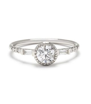 Jennie Kwon + Equilibrium Diamond Engagement Ring With Baguettes