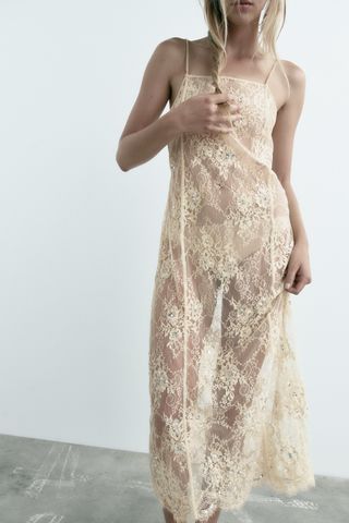 Zara + Beaded Lace Dress