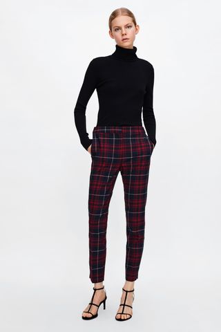 Zara + Check Jogger Pants