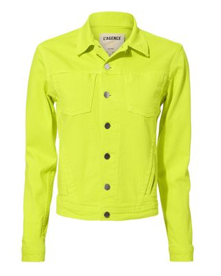 L'Agence + Celine Yellow Denim Jacket in Yellow