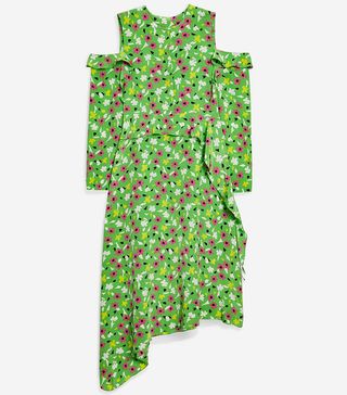 Topshop + Green Waterfall Dress