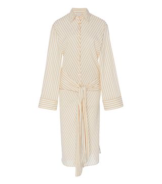Arje + Striped Cotton Wrap Dress