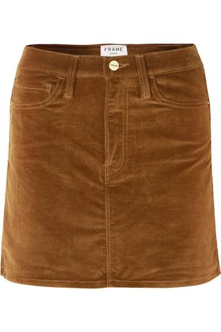 Frame + Le Mini Stretch Cotton-Blend Corduroy Mini Skirt