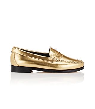 Re/Done + Weejuns + Whitney Metallic Leather Penny Loafers