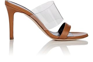 Barneys New York + Leather & PVC Mules in Brown