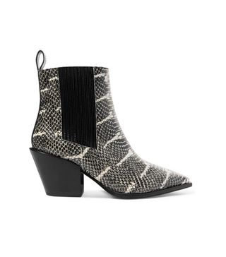Aeydē + Kate Snake-Effect Leather Ankle Boots