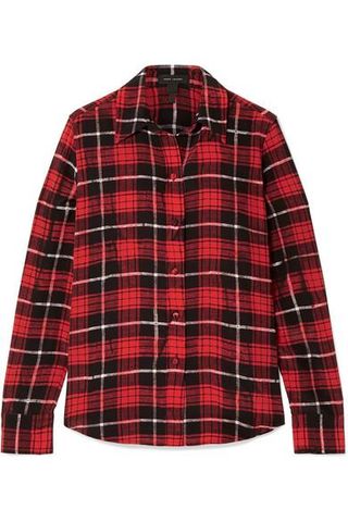 Marc Jacobs + Plaid Silk Crepe de Chine Shirt