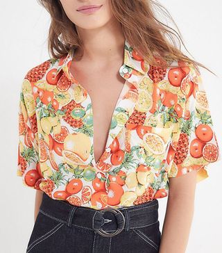 Urban Outfitters + Cropped Button-Down Hawaiian Shirt