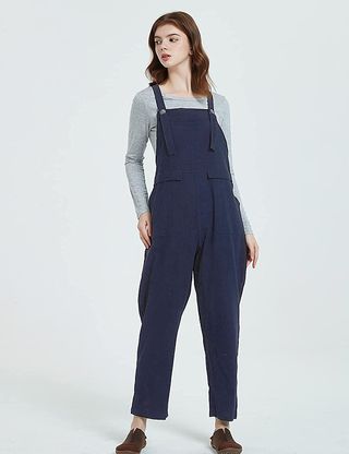 Gihuo + Baggy Loose Linen Overalls