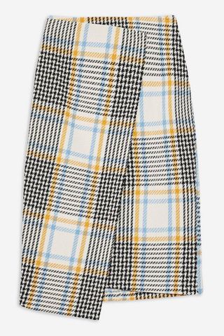 Topshop + Check Wrap Midi Skirt