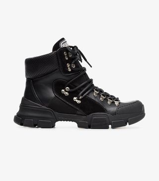 Gucci + Leather and Canvas Trekking Boot