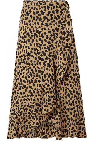Rixo London + Gracie Leopard-Print Silk-Crepe Wrap Skirt