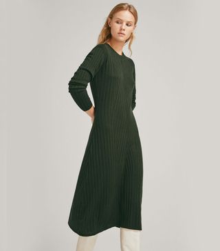 Massimo Tutti + Textured Ribbed Wool Dress