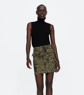 Zara + Animal Print Mini Skirt