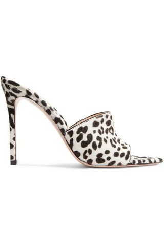 Gianvito Rossi + 105 Leopard-Print Calf Hair Mules