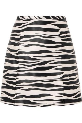 We11Done + Zebra-Print Satin Mini Skirt