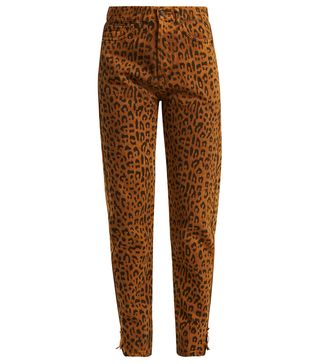 Saint Laurent + Leopard-Print Skinny Denim Jeans