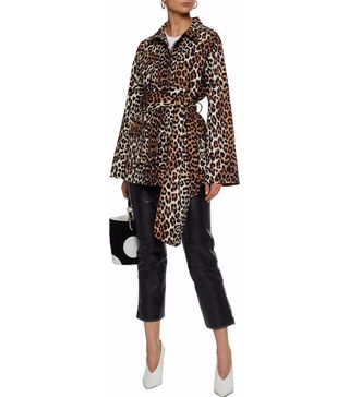 Ganni + Leopard-Print Cotton-Twill Jacket