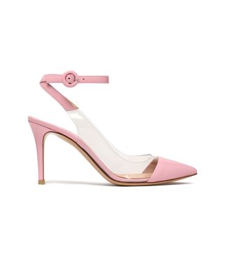 Gianvito Rossi + Ansie Patent-Leather and PVC Slingback Pumps