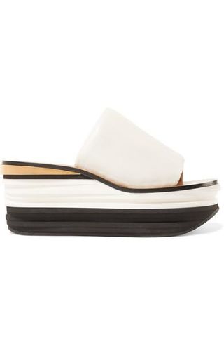 Chloé + Camille Leather Wedge Sandals