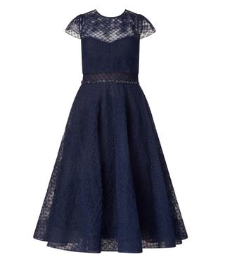 Marchesa Notte + Textured Tulle Tea-Length Gown