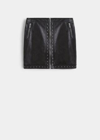 Violeta + Studded Leather Skirt