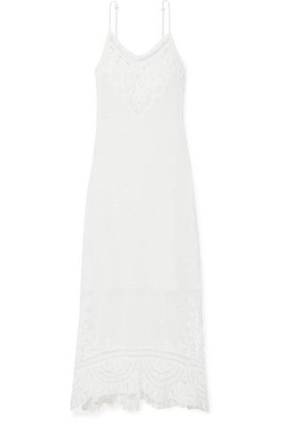 LoveShackFancy + Bethan Crocheted Lace and Embroidered Cotton-Mesh Maxi Dress