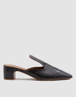 By Far Shoes + Alexa Lizard Embossed Leather Slide