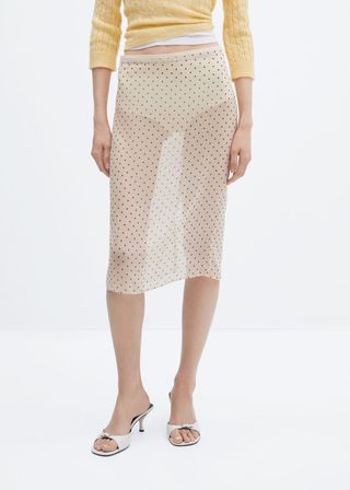 Mango + Semi-Transparent Polka Dot Skirt