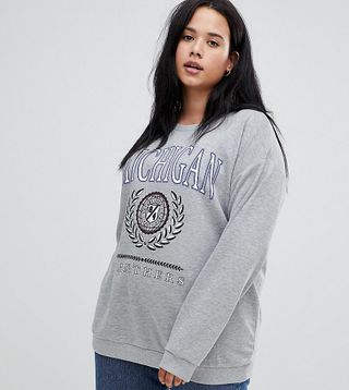 ASOS Curve + Sweatshirt With Michigan Print