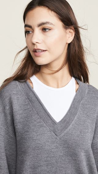 Alexander Wang + Bi-Layer V Neck Sweater