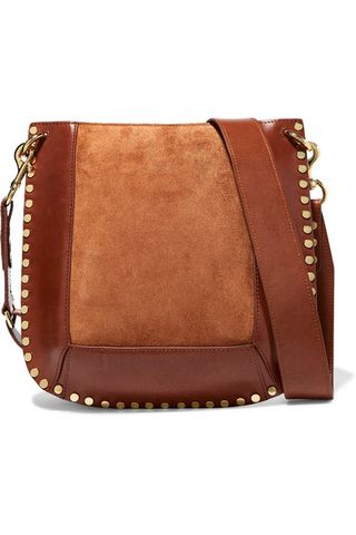 Isabel Marant + Oskan Studded Leather and Suede Shoulder Bag