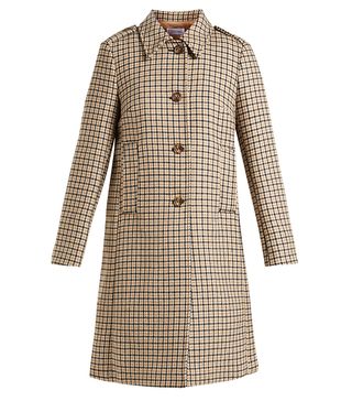 Red Valentino + Checked Wool-Blend Tweed Coat