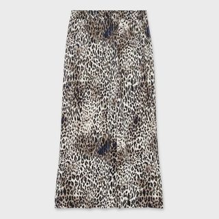 Miss Selfridge + Leopard Print Plisse Midi Skirt