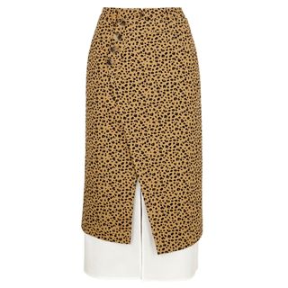 Rejina Pyo + Steffi Leopard-Print Denim Wrap Skirt