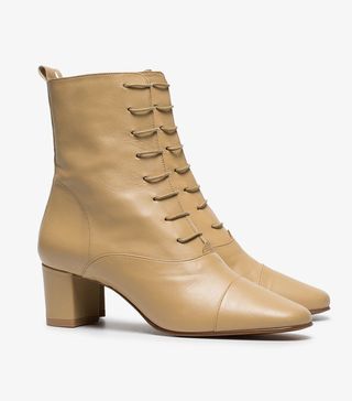 By Far + Lada 55 Lace-Up Leather Ankle Boots